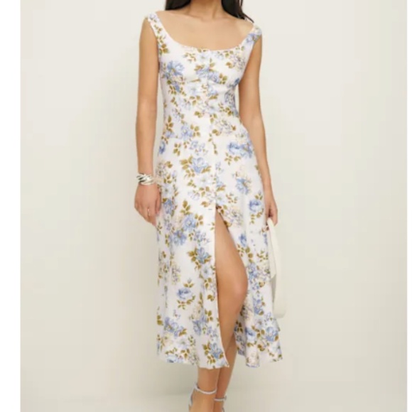 Reformation Louisa Linen Dress Ivory - Size 6 - www.joarbit.com